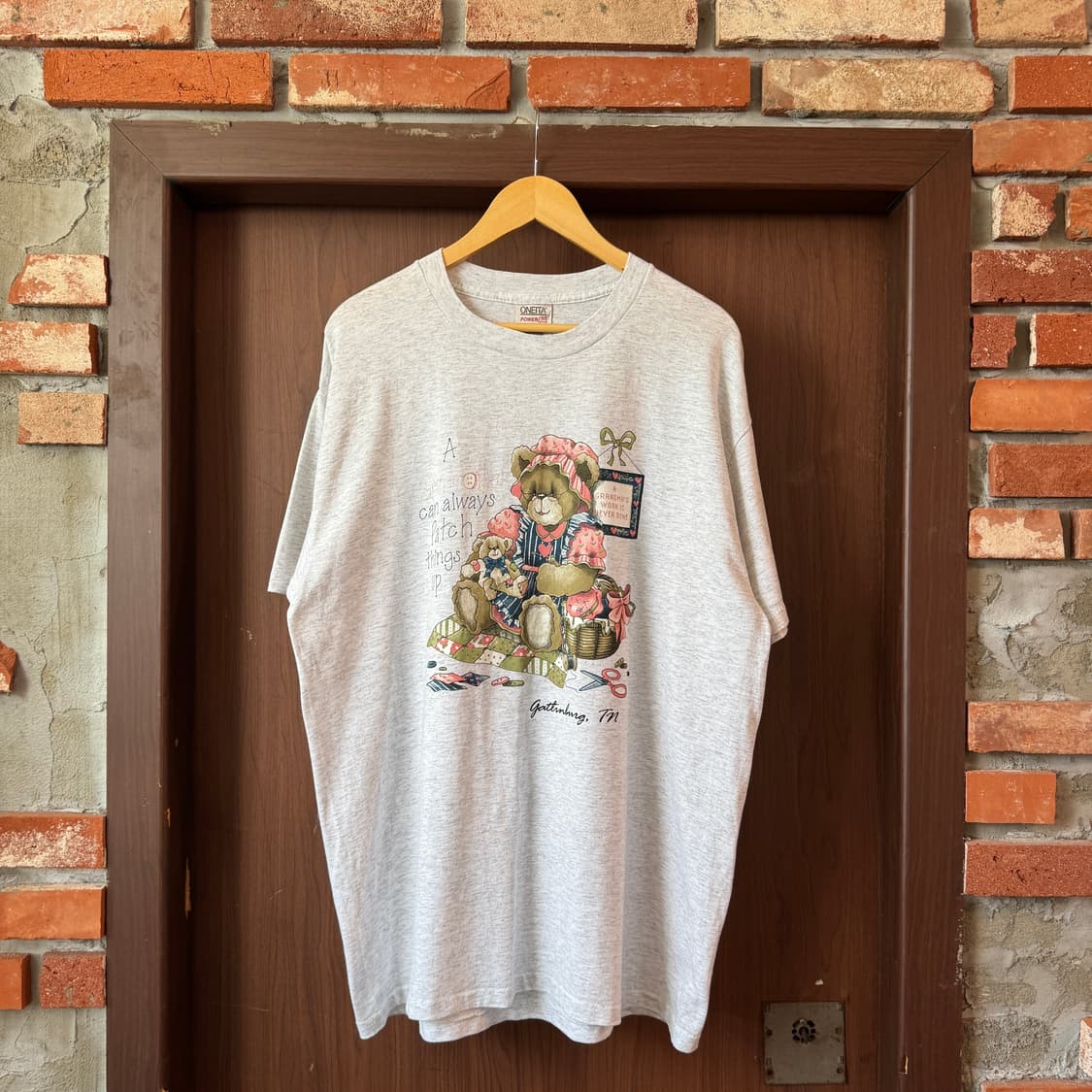 90S 오네이타 곰돌이 빈티지반팔 XL 상품이미지1
