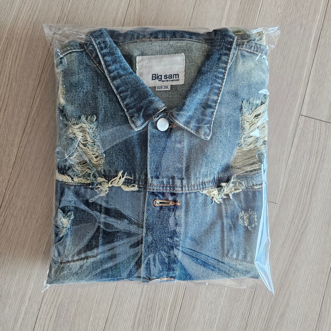 XL 105 ) Big Sam Stay High 빈티지 데미지 청자켓 상품이미지8