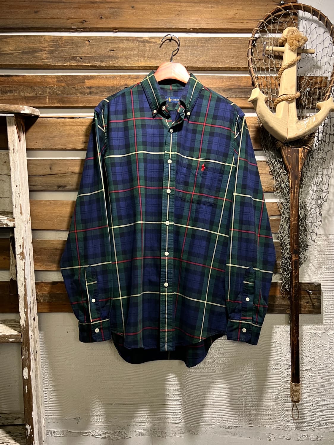 [M]폴로 랄프로렌 그린 타탄체크 옥스포드 셔츠 상품이미지1