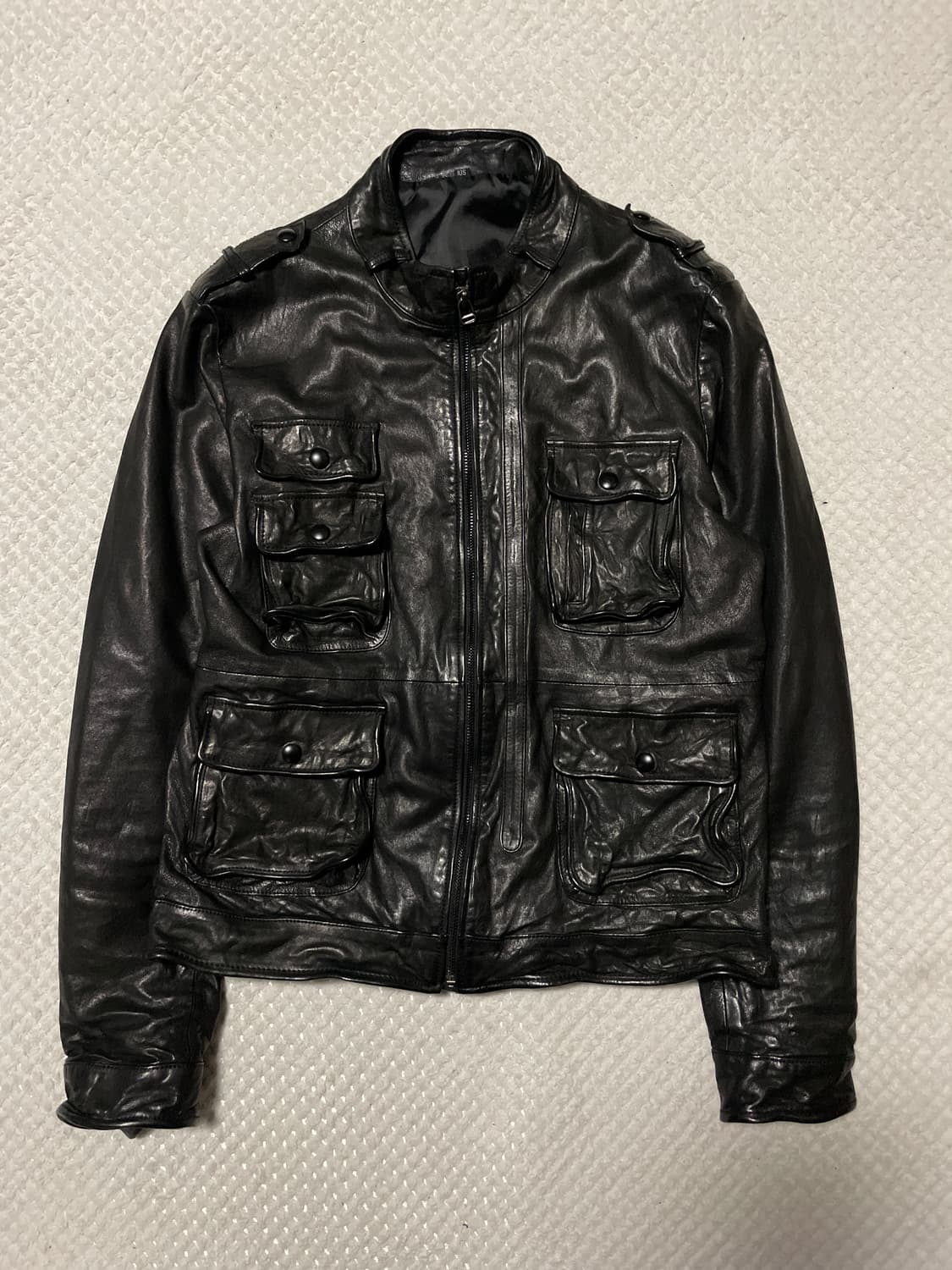 광희시장 웨스턴 무드 램스킨 양가죽 포켓 레더 자켓 상품이미지1