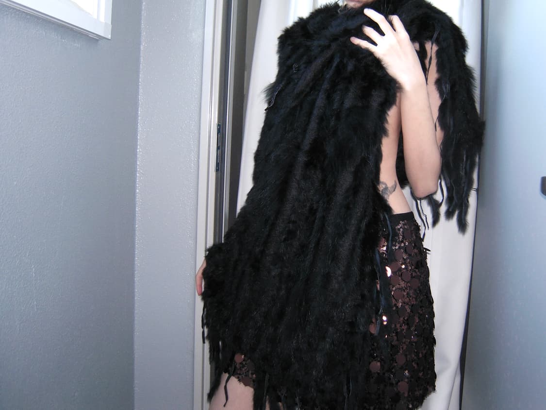 보헤미안 레빗 퍼자켓 숄 상품이미지2