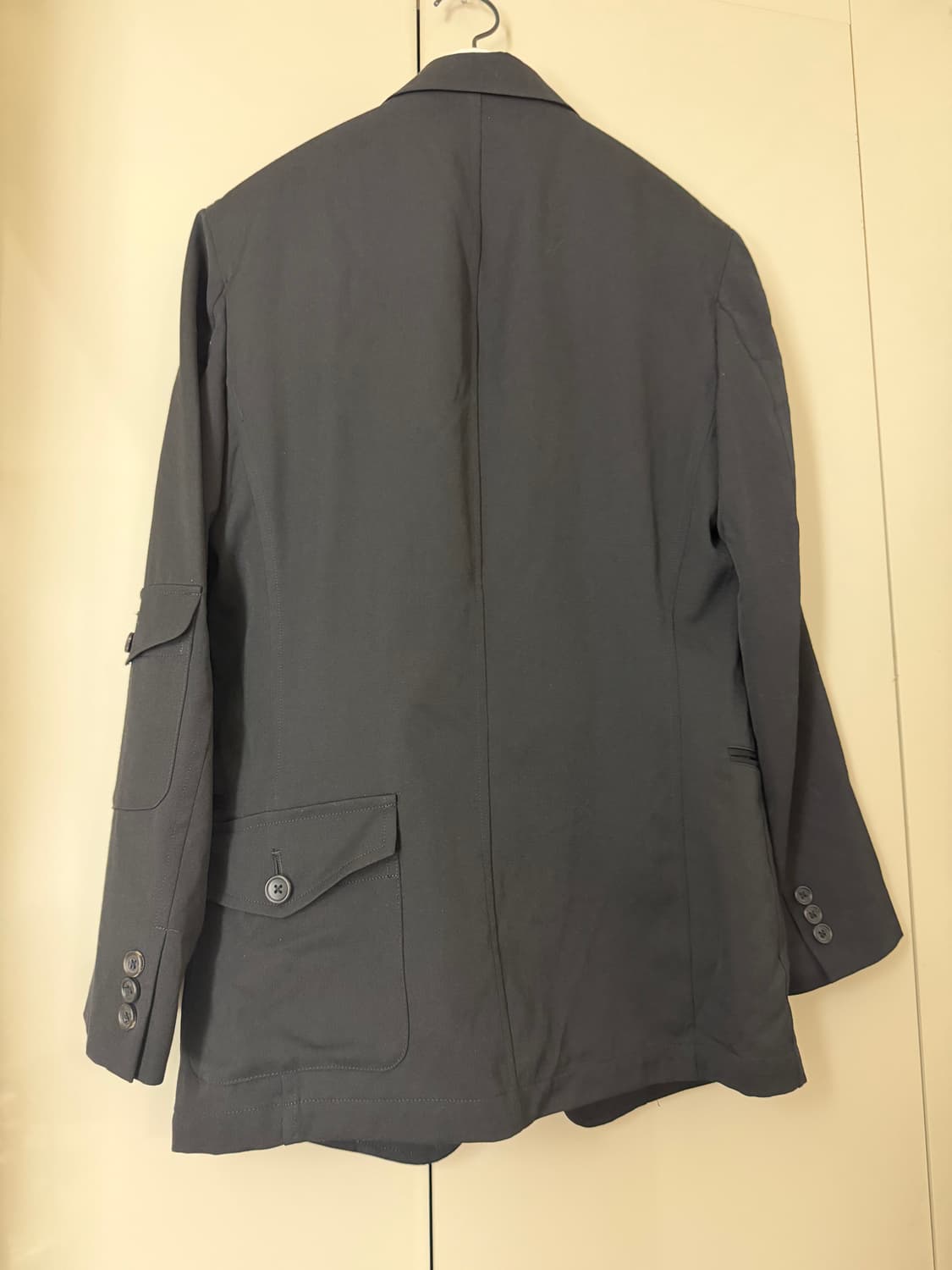  요지야마모토 뿌르옴므 17SS 비대칭 테일러드 불랙 자켓 상품이미지2