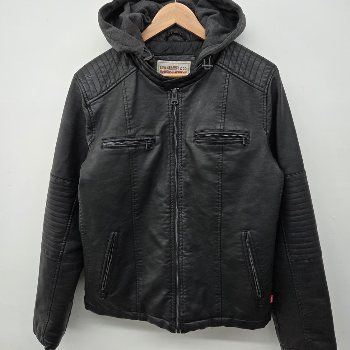 리바이스 후드 레더 자켓 블랙 남성 L 상품이미지2