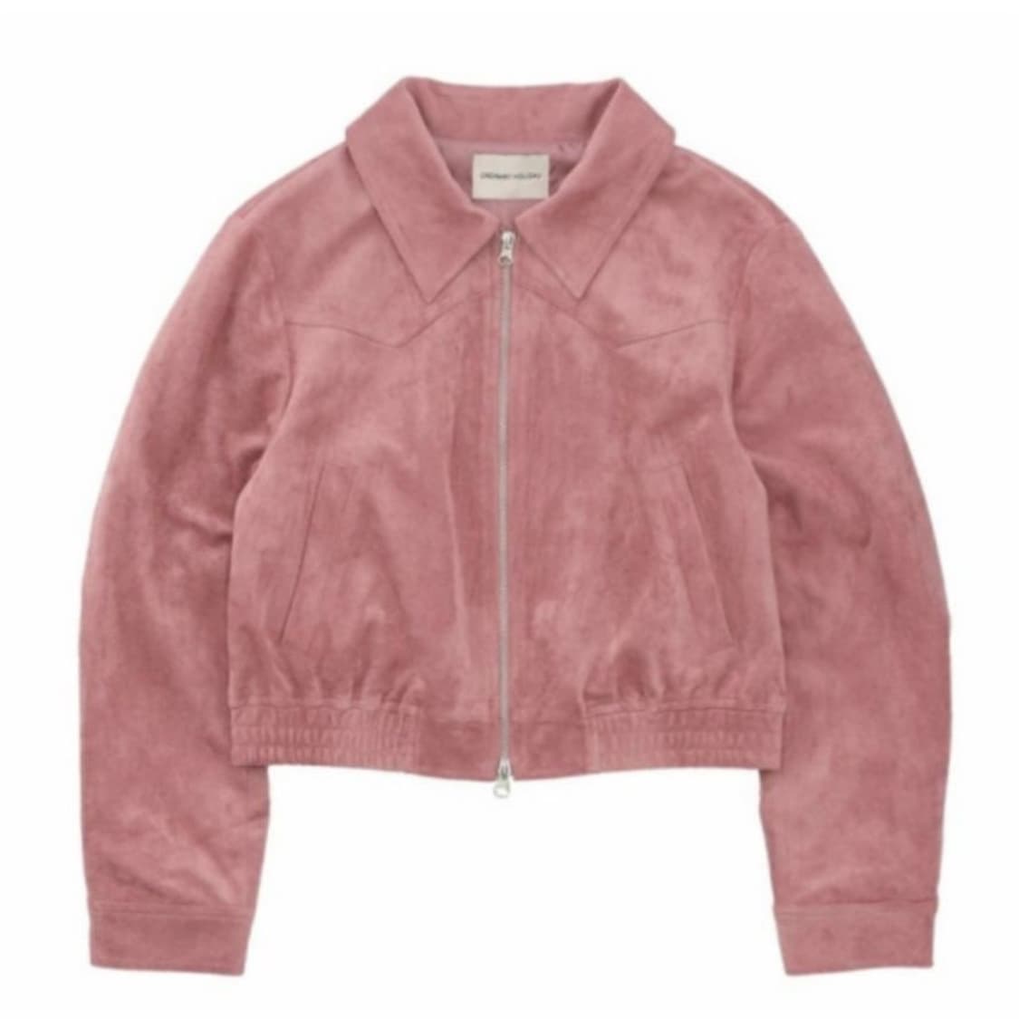 오디너리 홀리데이 스웨이드 봄버 자켓 핑크 상품이미지3