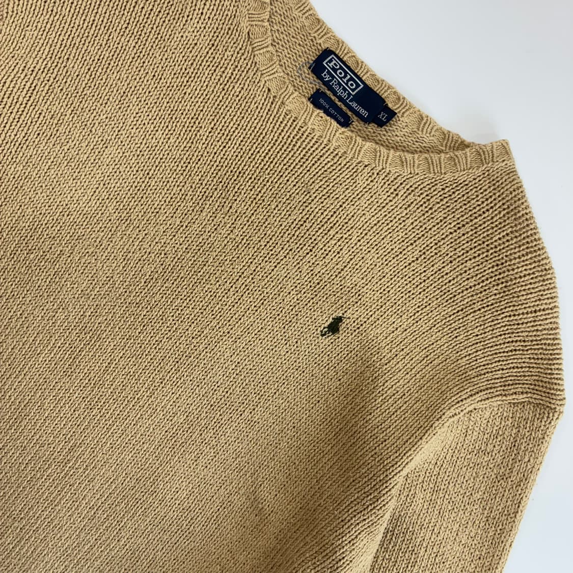 Polo 폴로 랄프로렌 베이지 코튼 라운드 니트 상품이미지3
