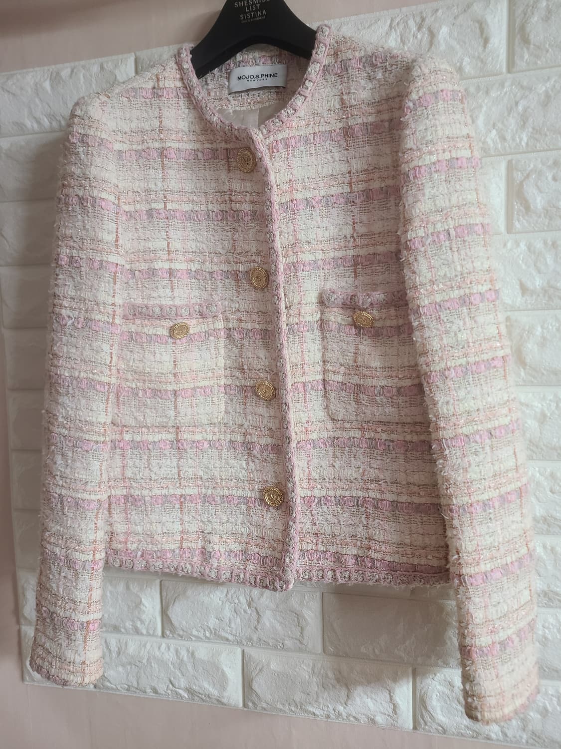 MOJO.S.PHINE 핑크 트위드 자켓 55 상품이미지1