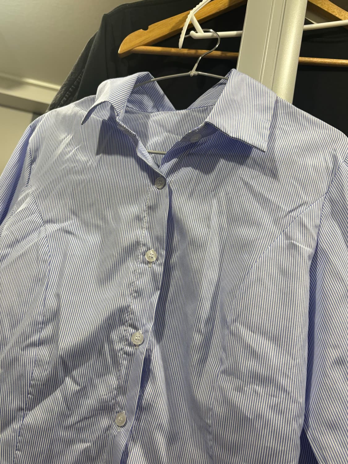 스트라이프 크롭 셔츠(새상품) 상품이미지2