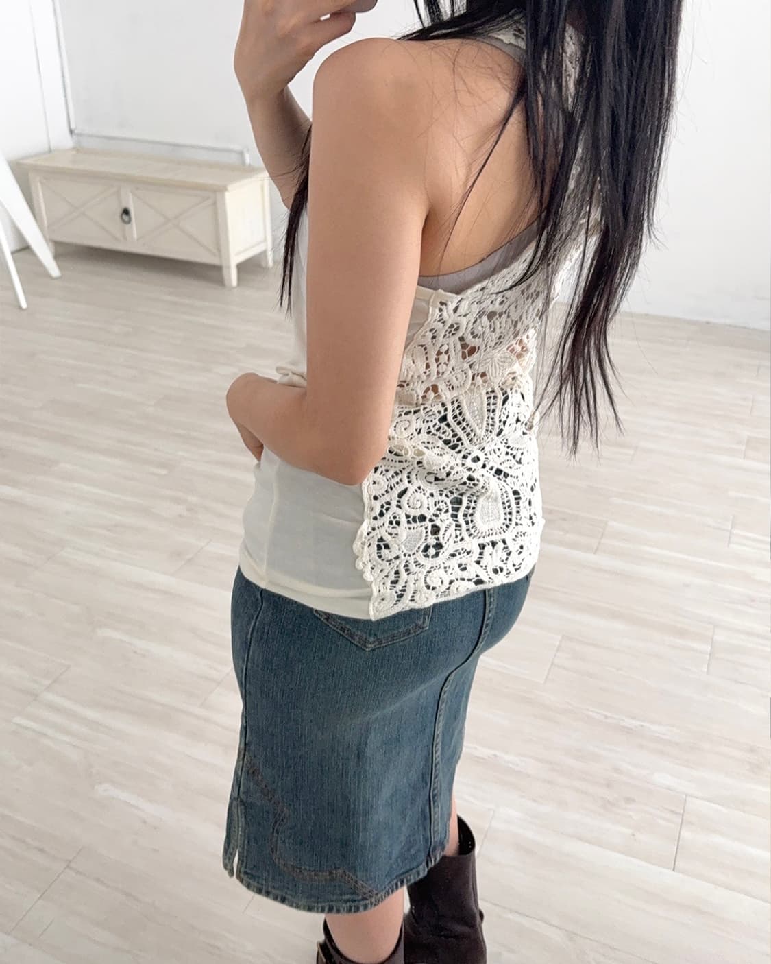 Ivory Crochet Back Point Sleeveless 상품이미지10