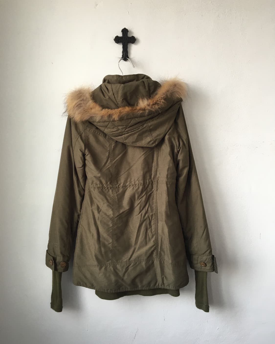 Fake fur hood filed jacket 상품이미지3