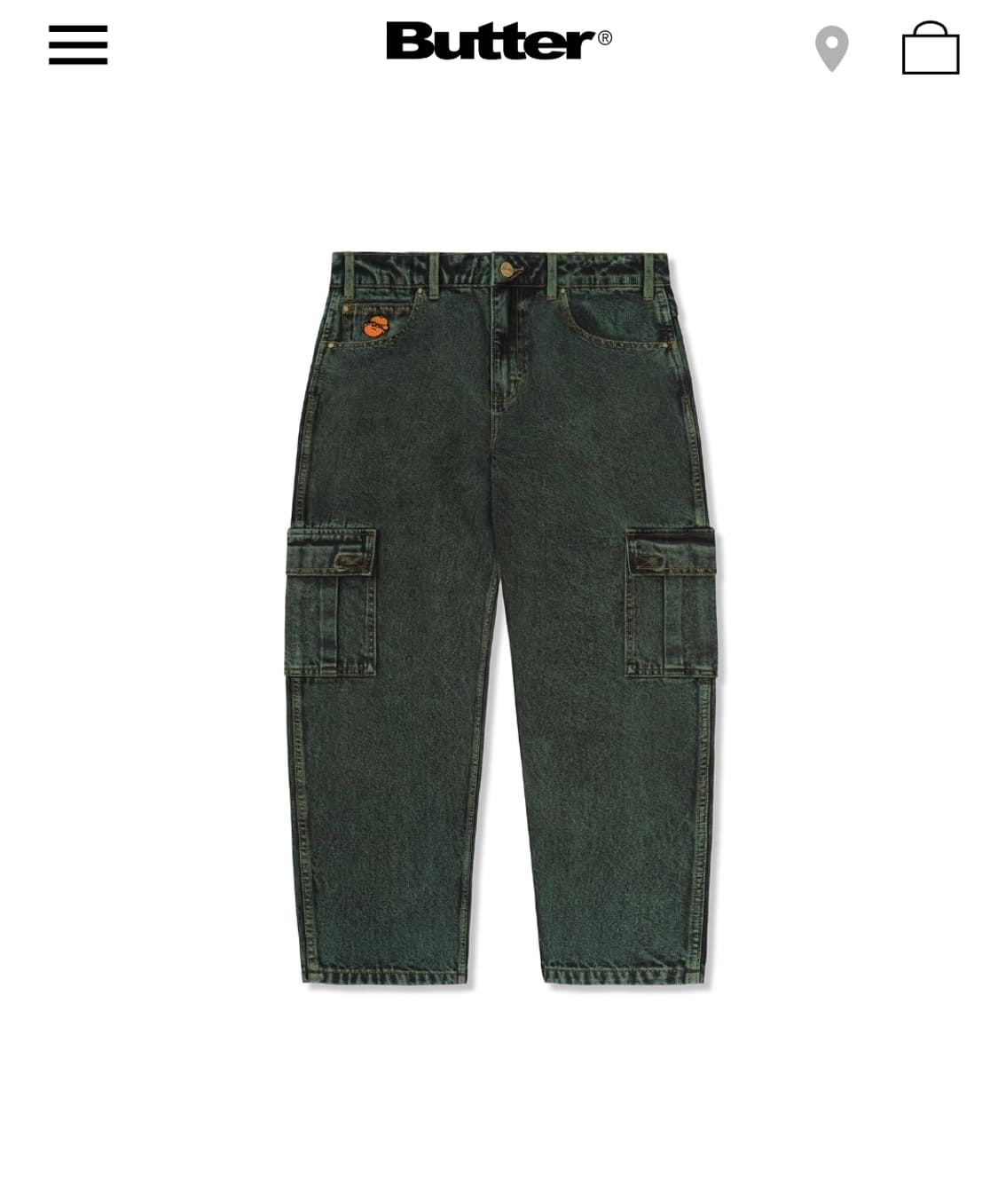 Butter goods 필리 산토소소 데님 카고 팬츠 다크그린 상품이미지1