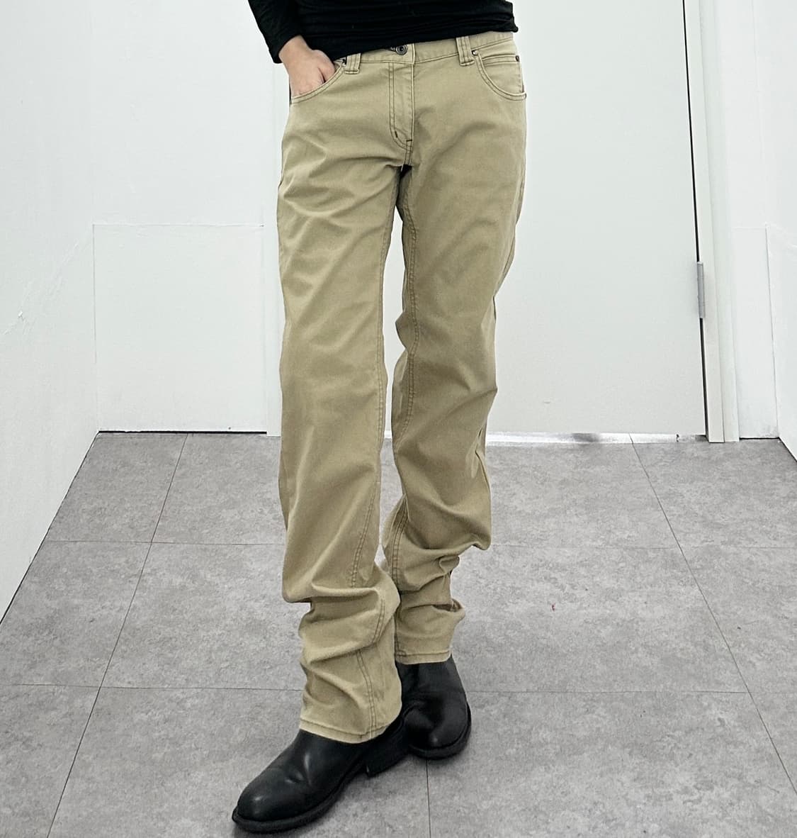 Vintage back zipper strap detail pants 상품이미지3