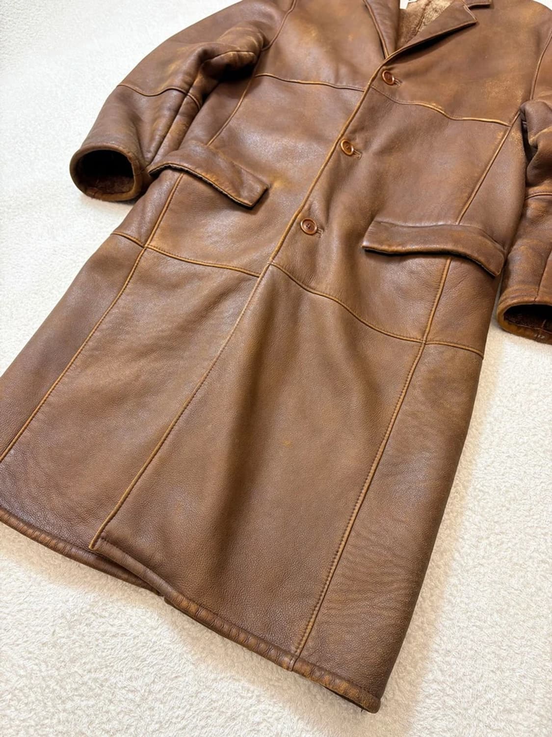 휴고보스 00's 양가죽 무스탕 롱 코트 pn6163 상품이미지3