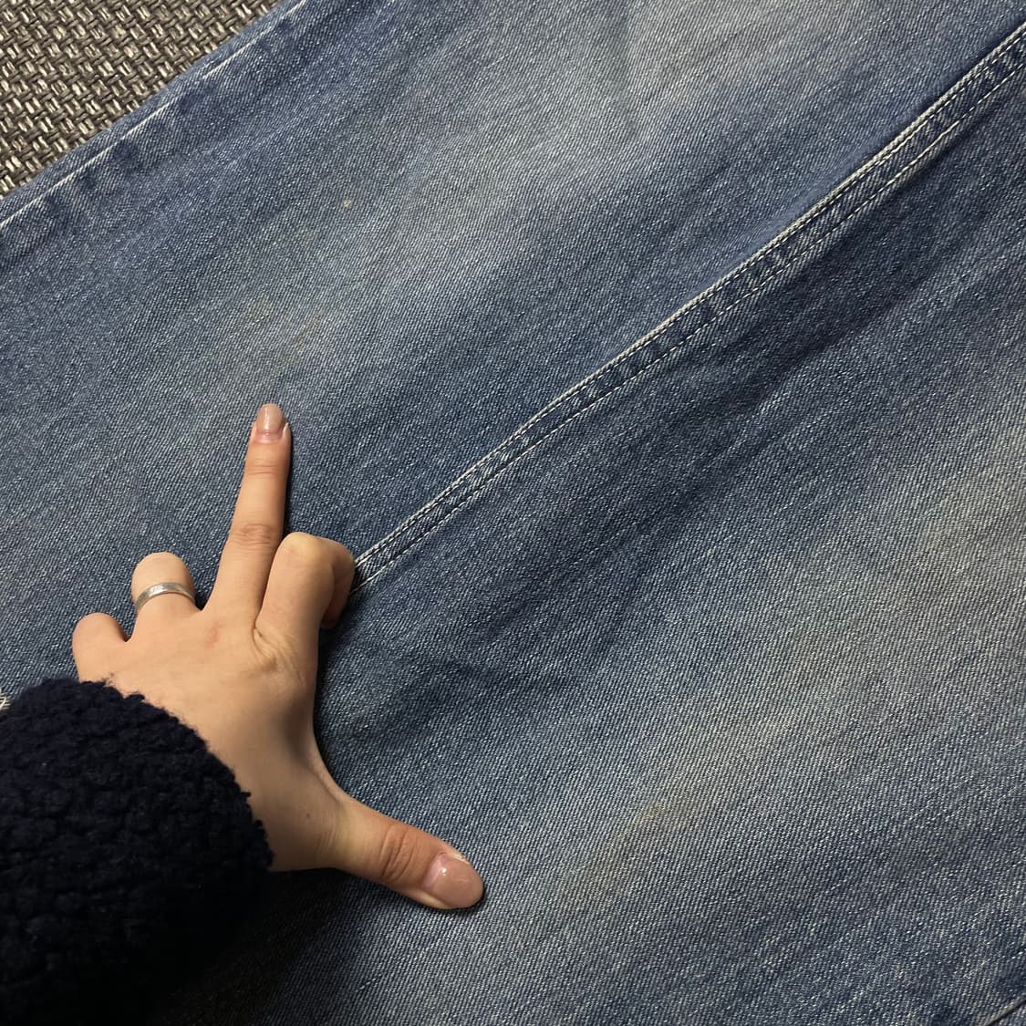 (31) Lee 리 중청 워싱 컷팅진 데님 팬츠 상품이미지4