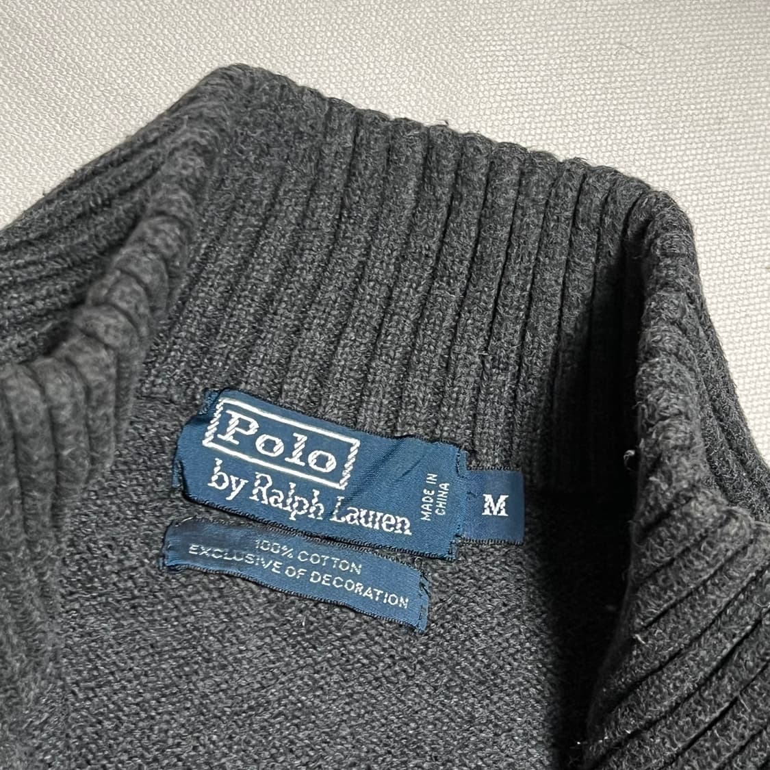 M 폴로랄프로렌 챠콜 코튼 반집업 니트 상품이미지4