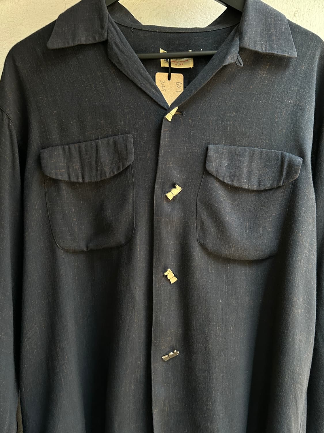 60's 빈티지 레이온 개버딘 셔츠 오버핏 셔츠 상품이미지5