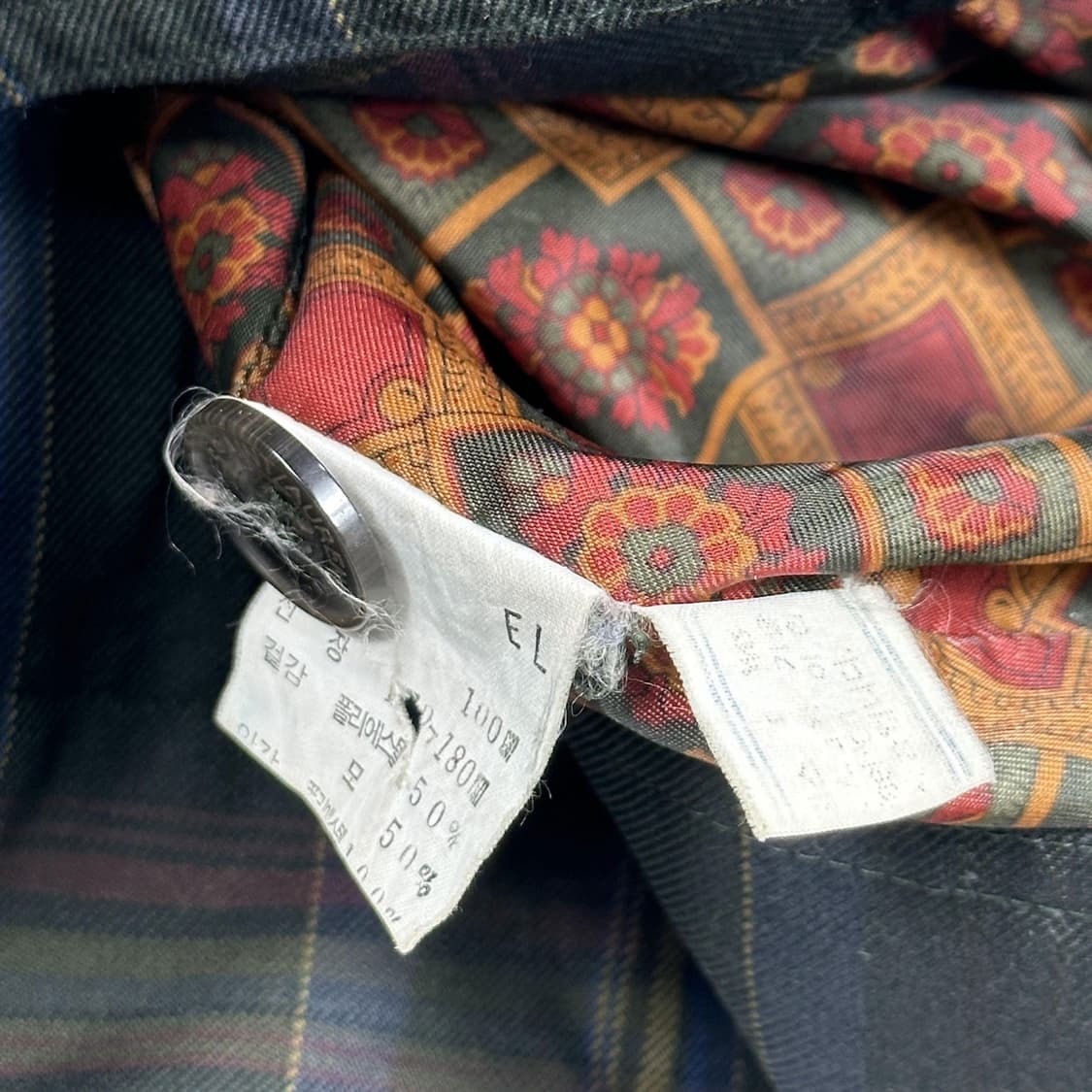 입생로랑 레트로 체크 블루종 자켓 (L) 상품이미지9