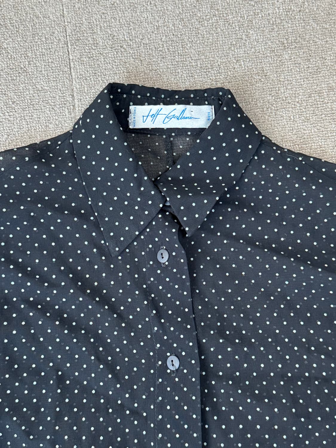 프랑스 비스코스 도트무늬 시어 셔츠 상품이미지1