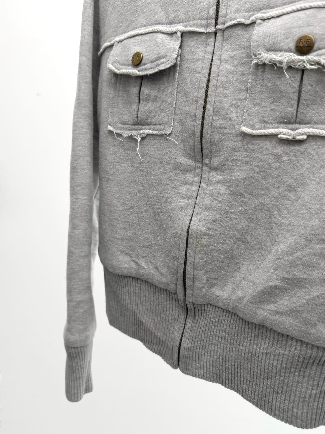 그레이 컷오프 포켓 디테일 후드 집업 상품이미지7