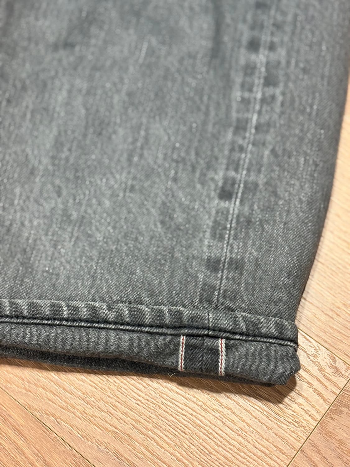 카키스 셀비지 그레이 팬츠 상품이미지1