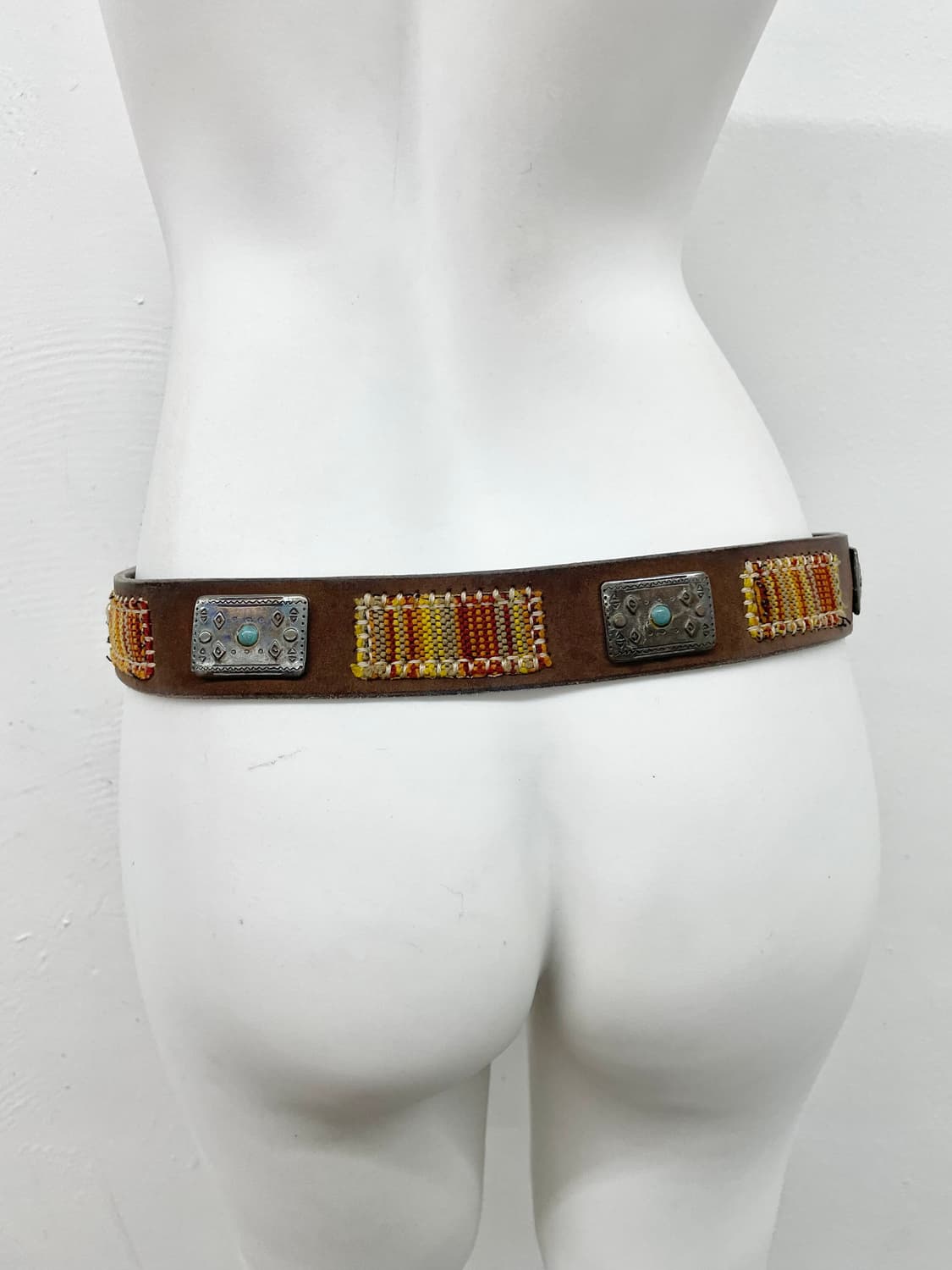 리얼레더 에스닉 스터드 버클 벨트 상품이미지4