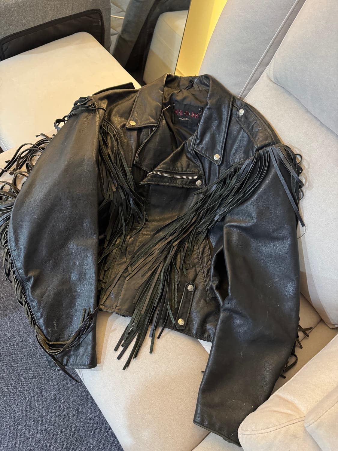 Schott 프린지 가죽 자켓 XL 상품이미지1