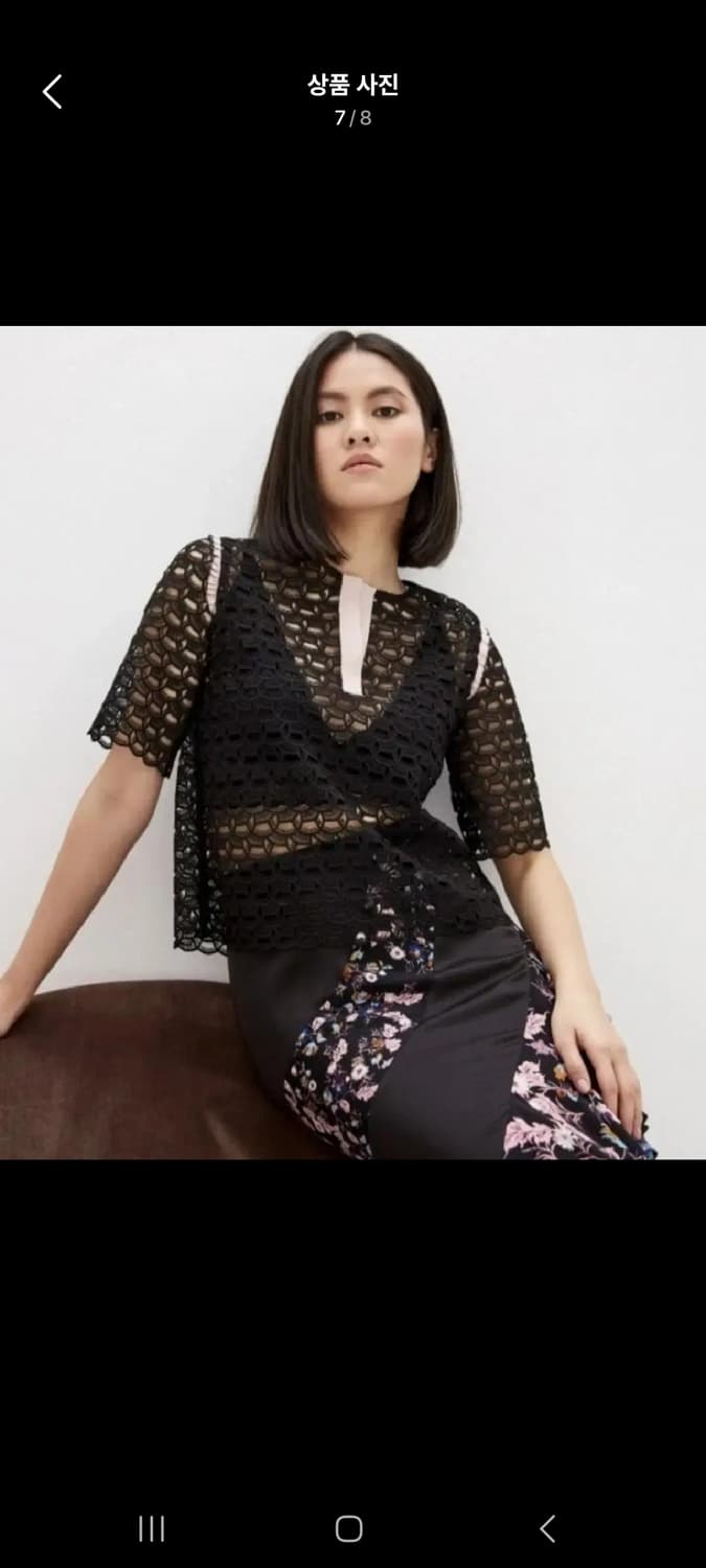 Sandro 산드로 블라우스 시스루 크롭 (55) 1회착/상태최상 상품이미지1