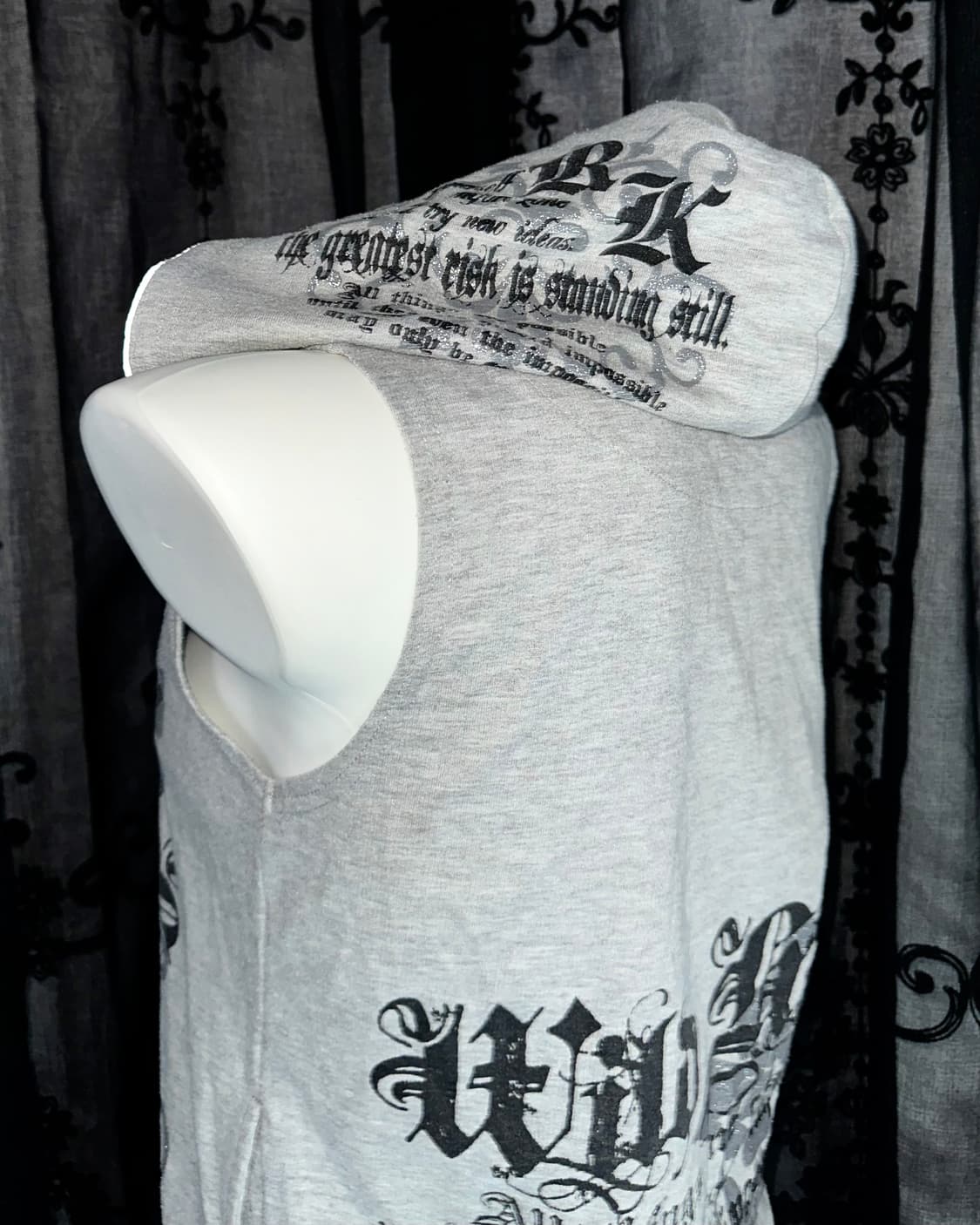 punk lettering hooded zip-up 상품이미지3