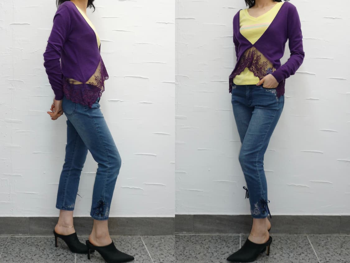 sheer lace hem knit 상품이미지2