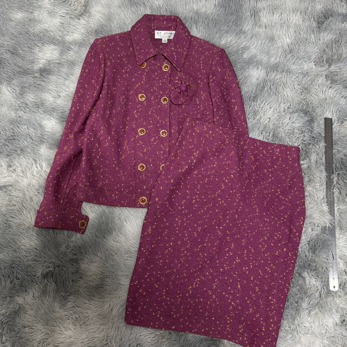 00s 세인트존 센존 퍼플트위드 투피스 세트 4사이즈 85-87-160 상품이미지1