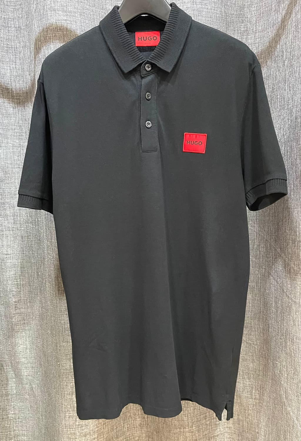 HUGO 휴고/레드 패치 슬림핏 피케 폴로 셔츠 (블랙) 상품이미지2