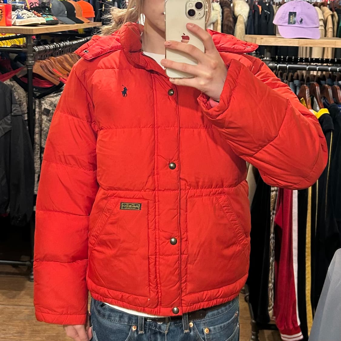 [HI] 폴로 숏 패딩 레드 상품이미지2