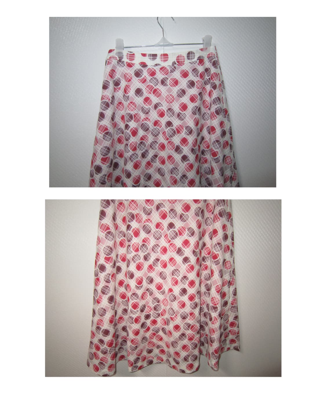 vintage dot check mid skirt 상품이미지3