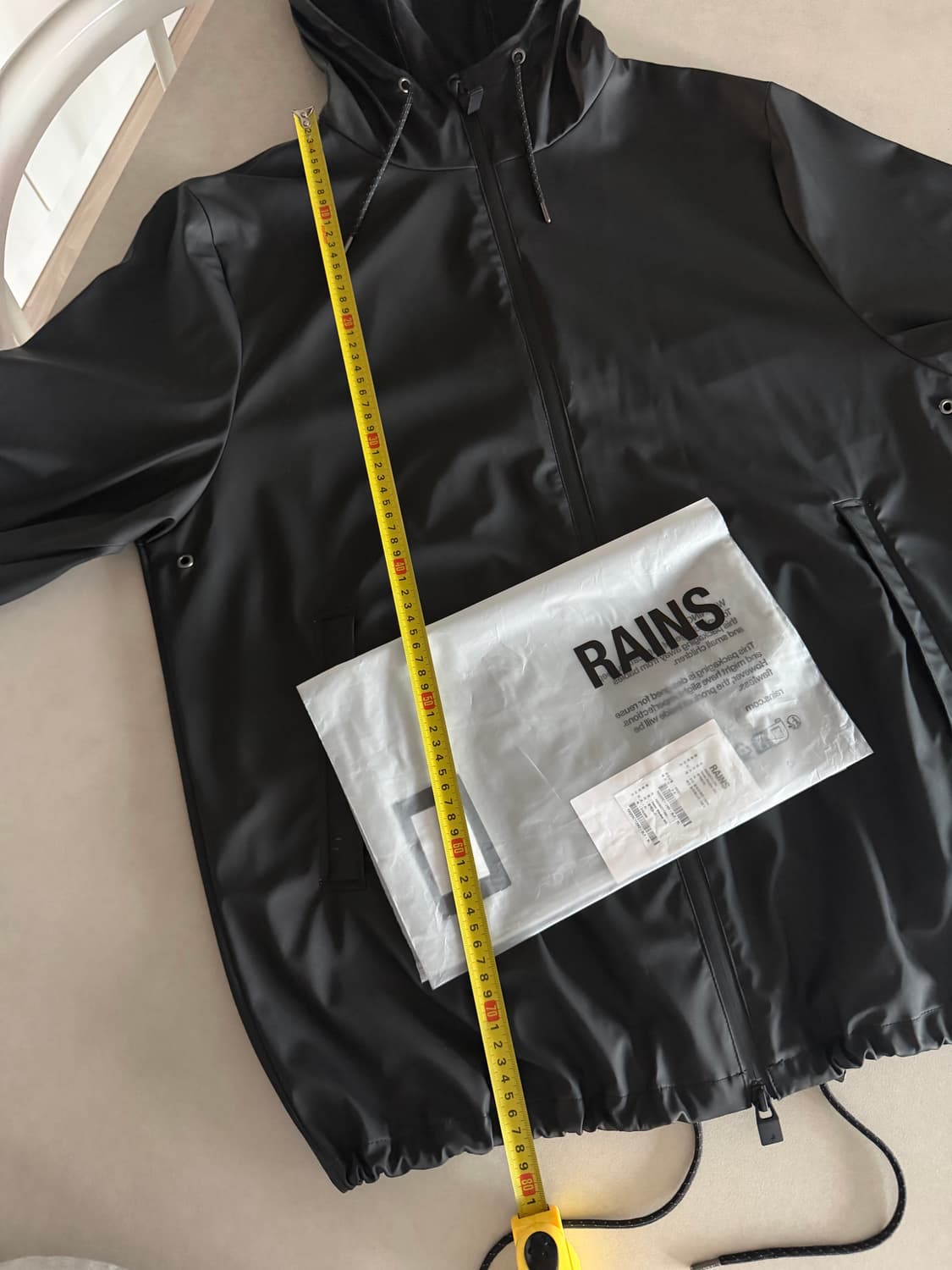RAINS 레인스 스톰 브레이커 자켓 블랙 XL 상품이미지7