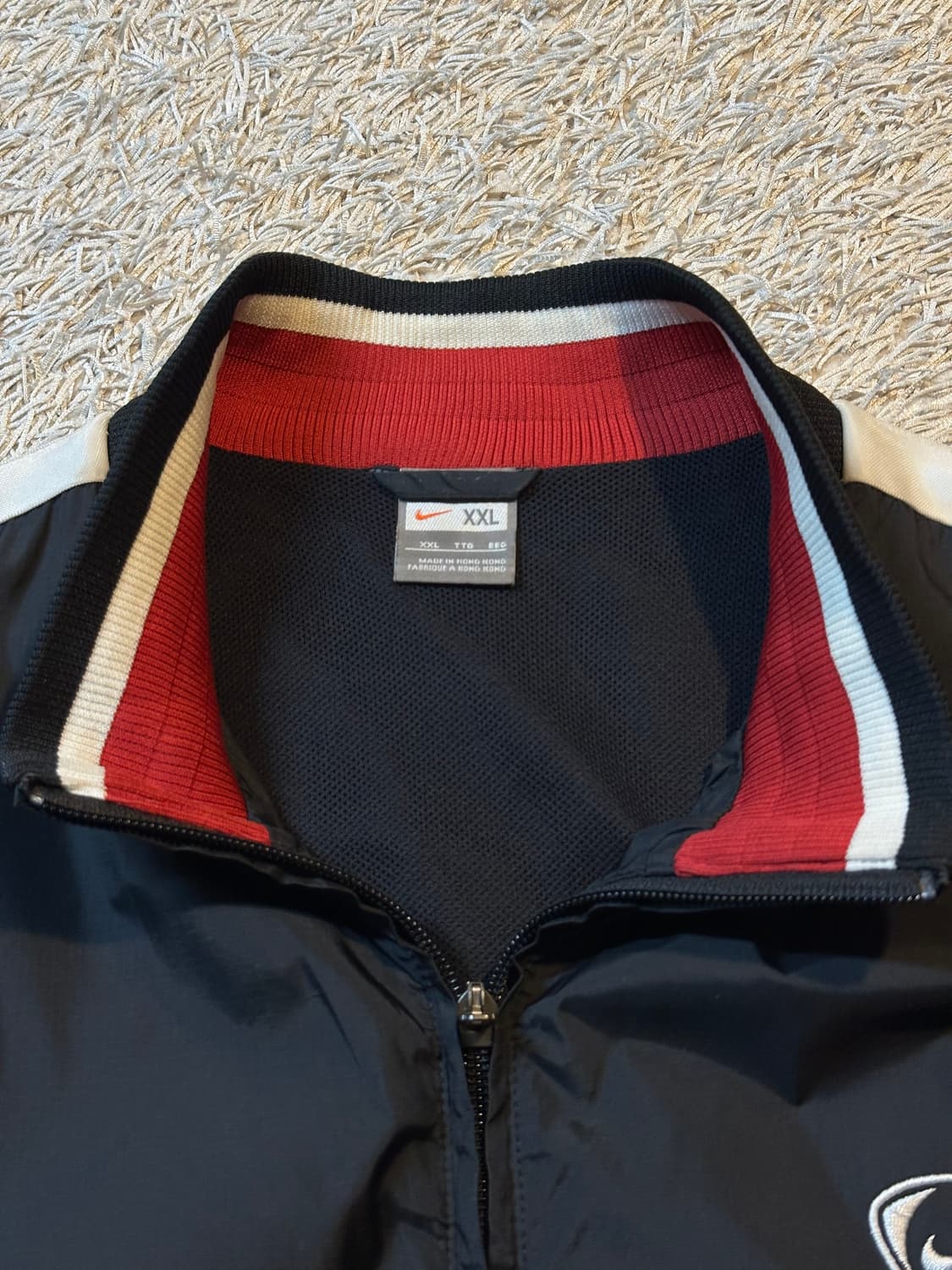 00's 나이키 올드스쿨 스우시 사이드라인 바람막이 자켓 블랙 상품이미지5