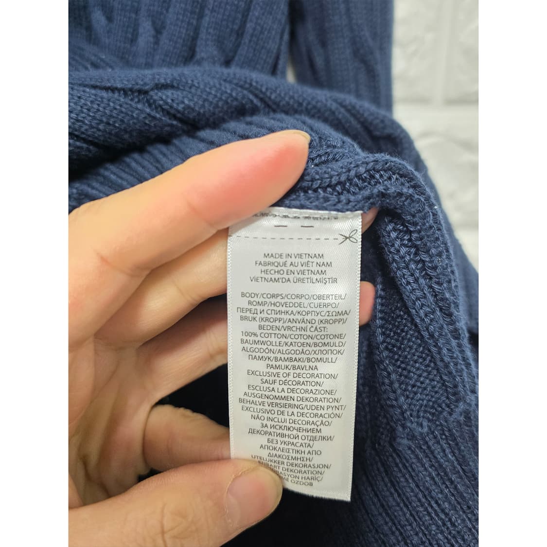 택포) 폴로 랄프로렌  브이넥 꽈배기 케이블 니트 M 상품이미지3