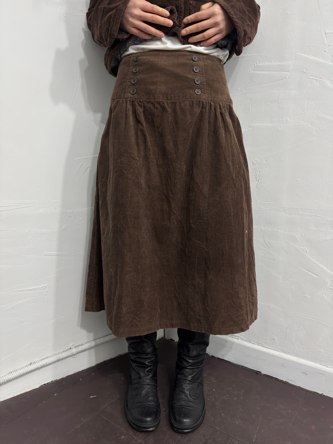 brown corduroy skirt 상품이미지1