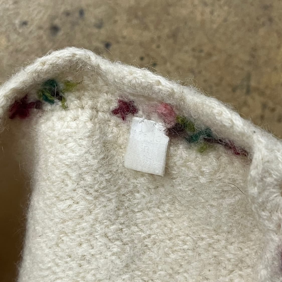 빈티지 모리스타일 플라워 자수 화이트 가디건 b14 상품이미지5