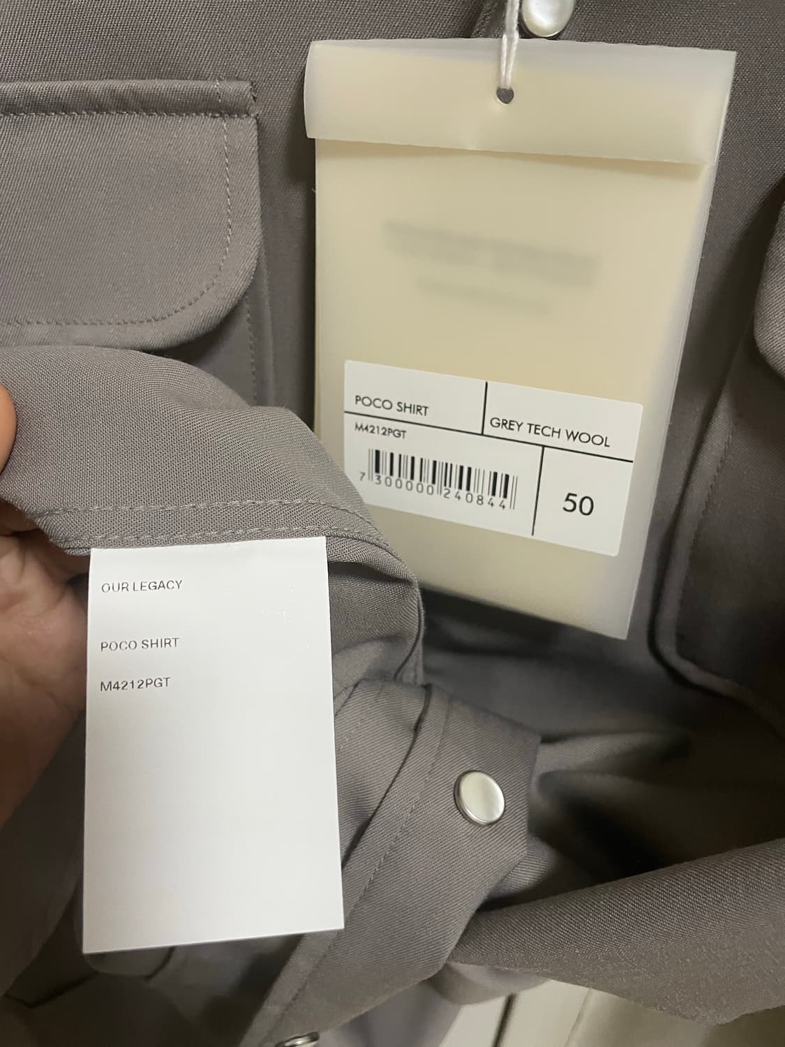 새제품) 아워레가시 테크울 포코 셔츠 자켓 블루그레이 50 상품이미지9