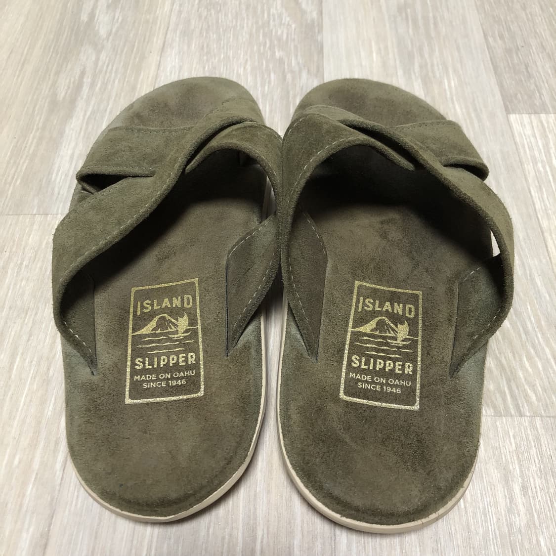 (260) 아일랜드 슬리퍼 스웨이드 슬라이드 올리브 카키 아일랜드260 상품이미지9