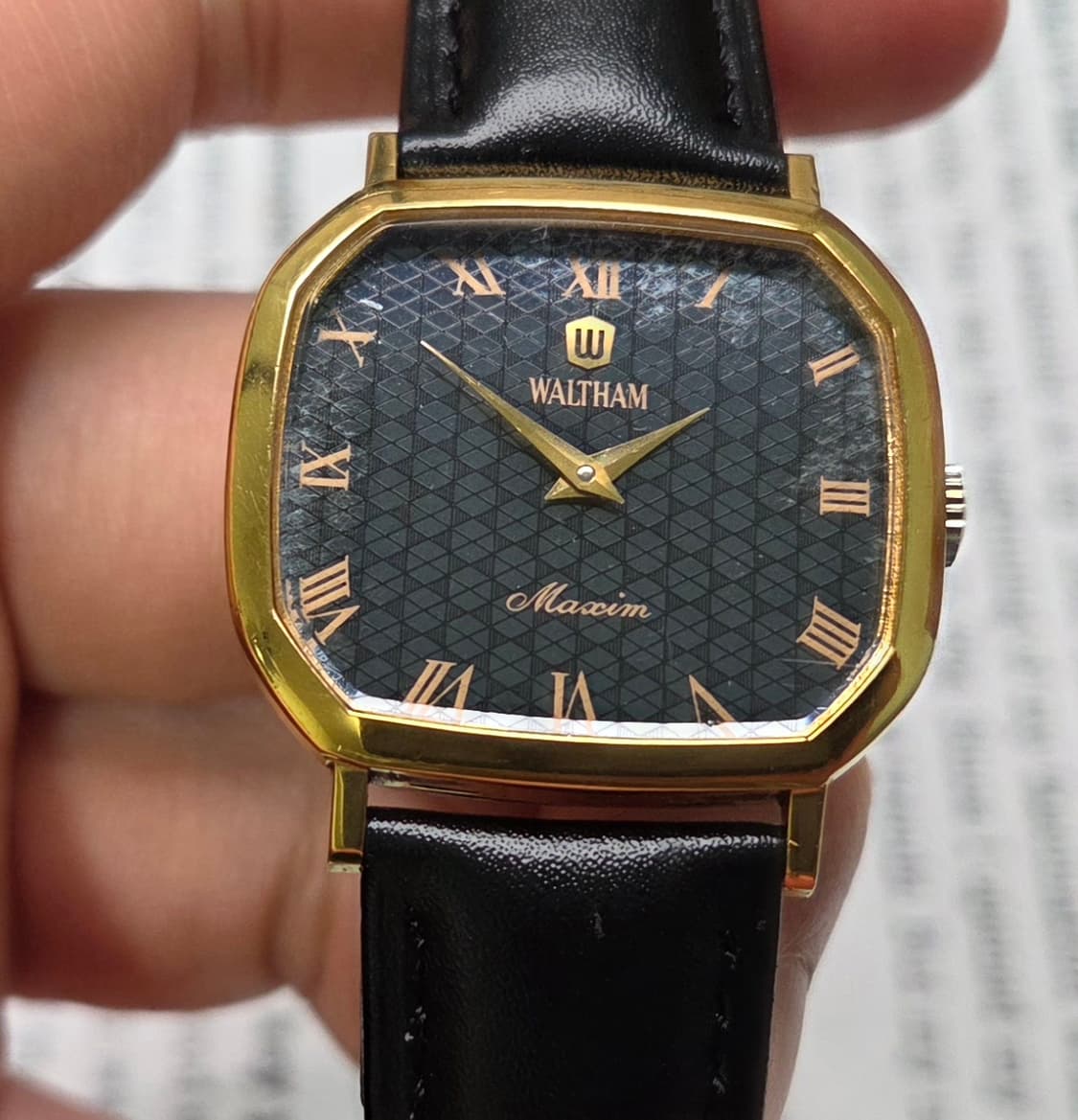 레어] 빈티지 월쌈 옥토 칼침핸즈 블랙미러 로만입체판 수동 메커니컬 상품이미지3