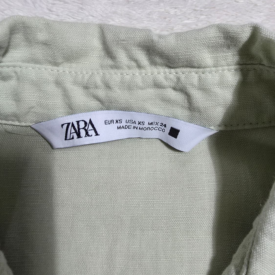 (XS)여성 자라 린넨 혼방 반팔 원피스 민트 상품이미지4