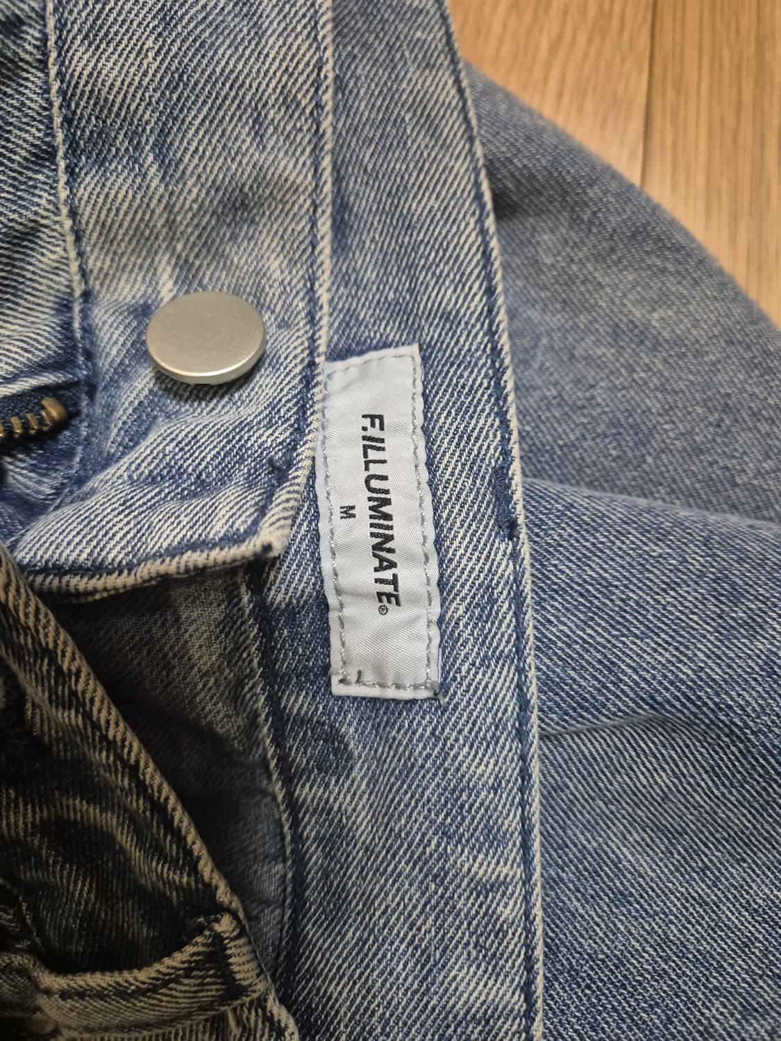 데미지 워시드 데님 팬츠 미디엄 블루 상품이미지6