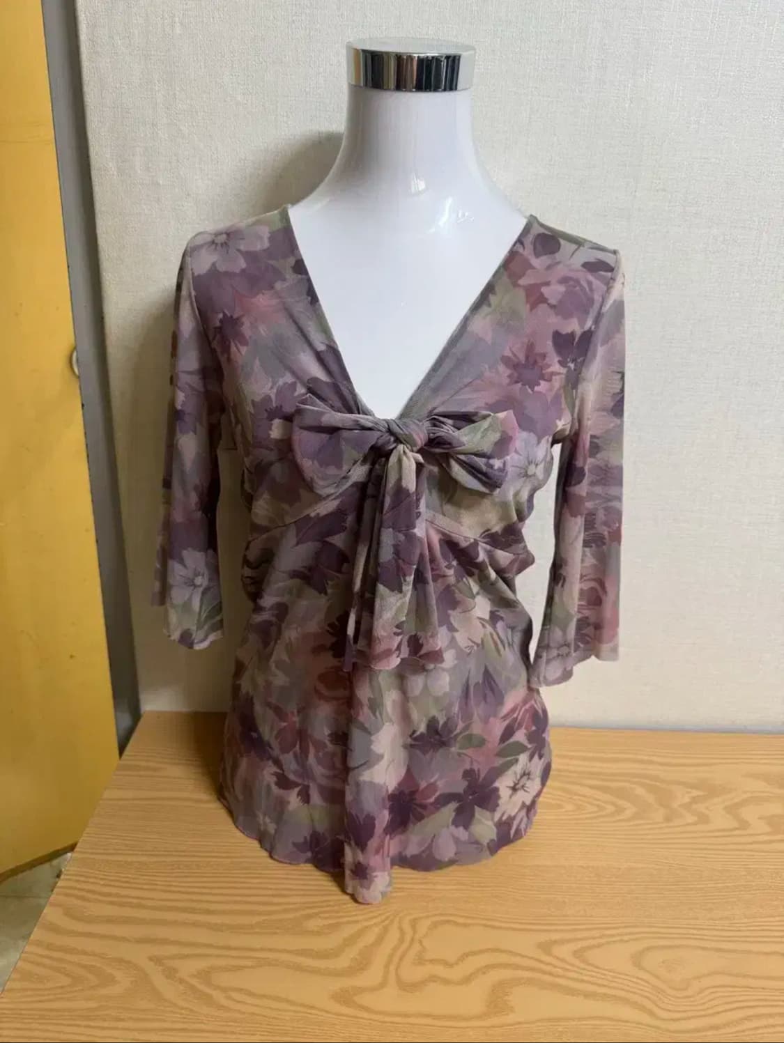 Sweet Pea 플로럴 메쉬 리본 블라우스 상품이미지2