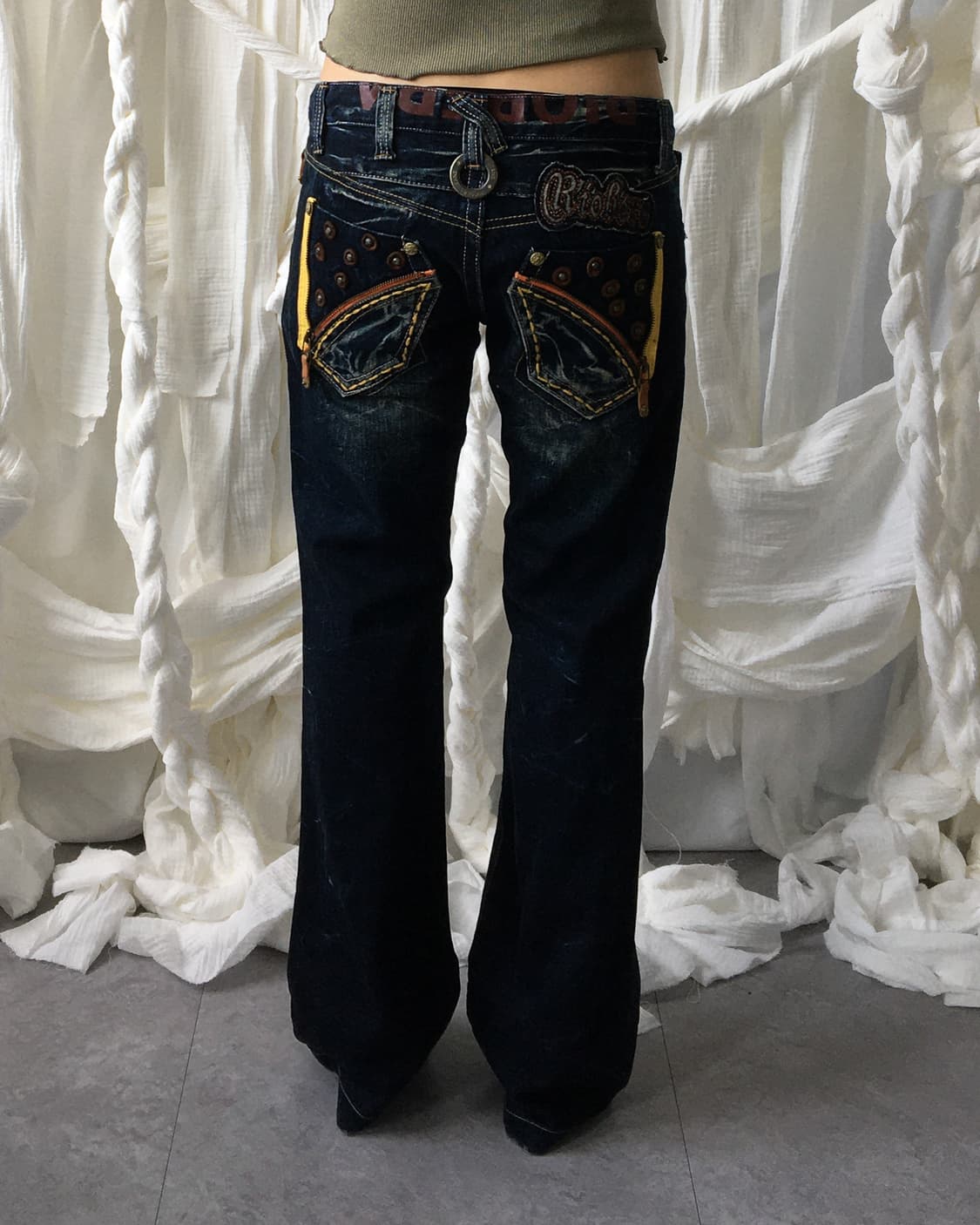 Back pocket point denim pants 상품이미지1