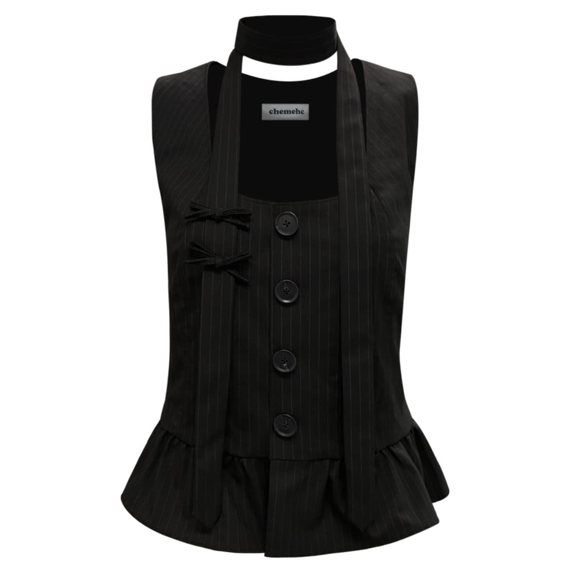 체메씨 PEPLUM VEST RIBBON TIE SET 베스트 리본 타이 상품이미지1