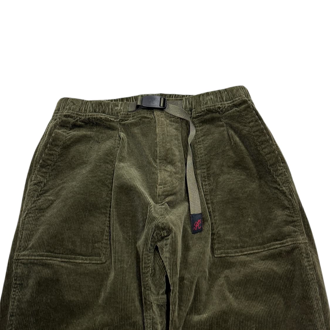 그라미치 벨트 코듀로이 테이퍼드 팬츠 바지 올리브 그린 카키 M 상품이미지2