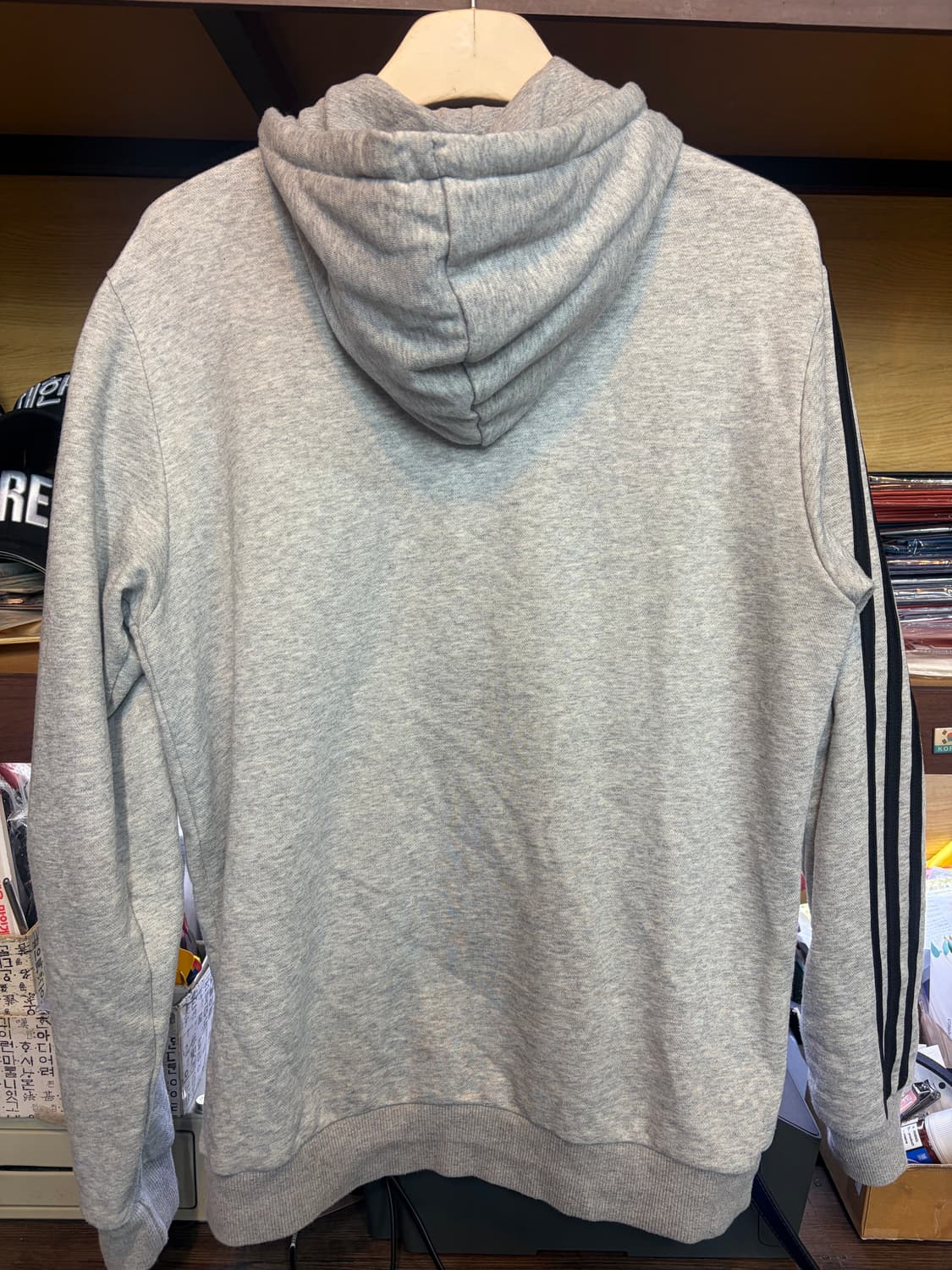 아디다스 삼선 후드집업 그레이 상품이미지5