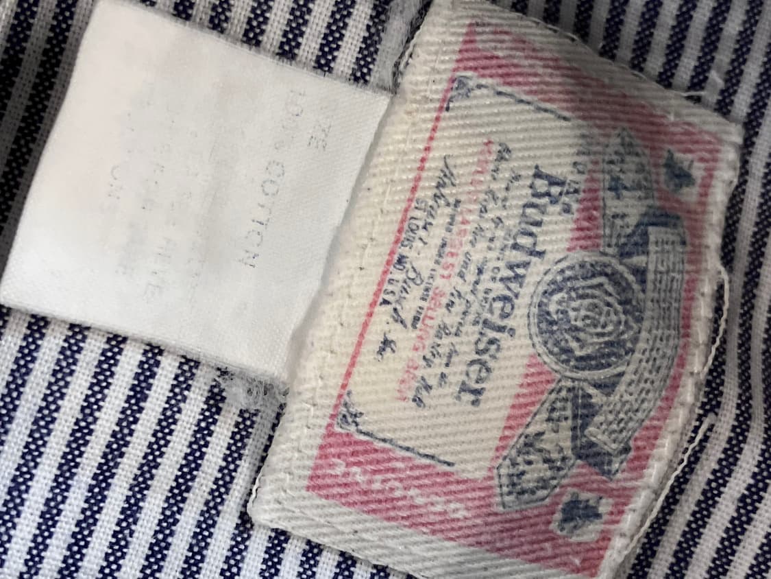 버드와이저 스트라이프 코튼 셔츠 스카이블루  #csz4100 상품이미지4