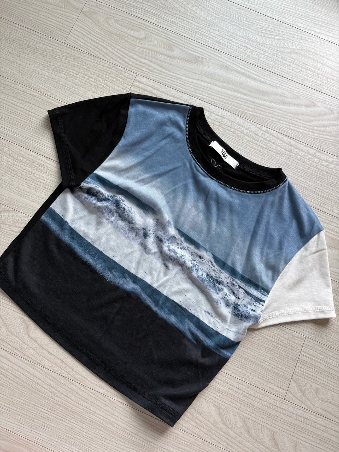 yuse SLIM JERSEY PRINT SHORT SLEEVE LINE 상품이미지4