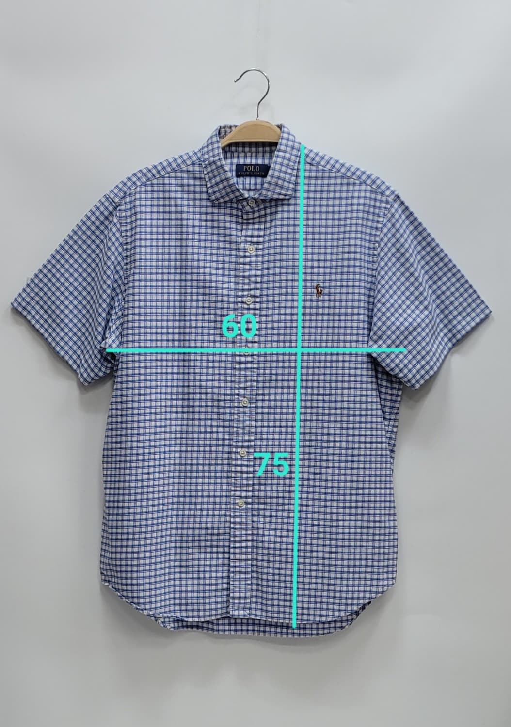 POLO 폴로 랄프로렌 멀티컬러 포니 체크 셔츠 / 남 L 블루
 상품이미지10